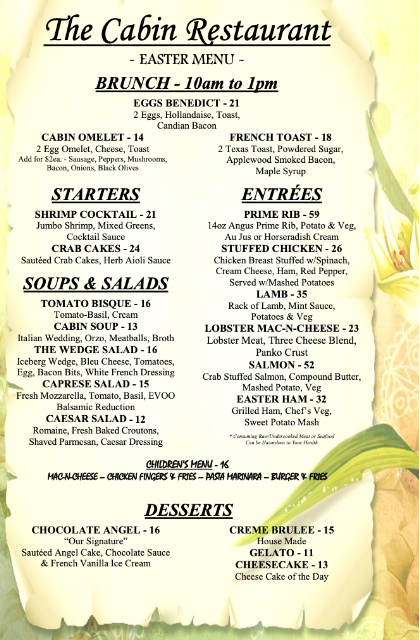 View Easter Menu